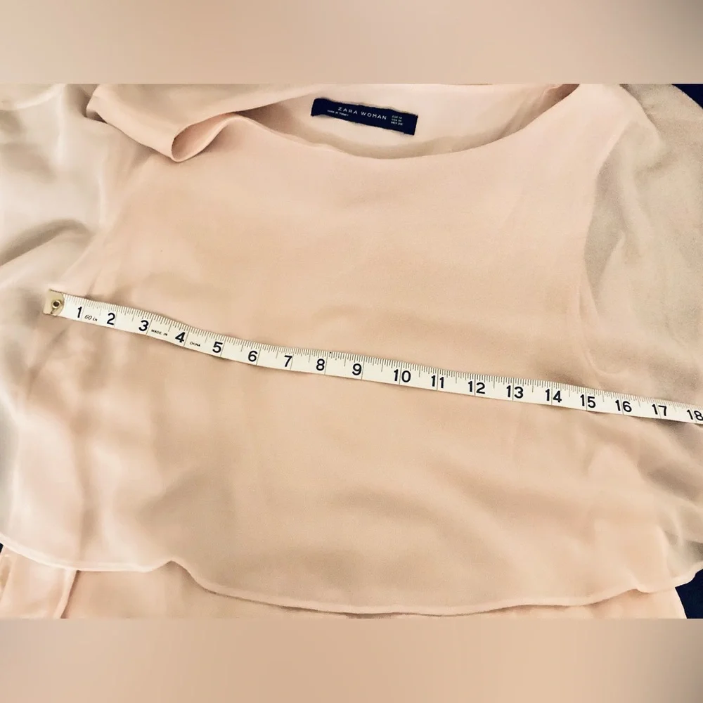 Zara Chiffon Overlay Tiered Blouse - Picture 6 of 6